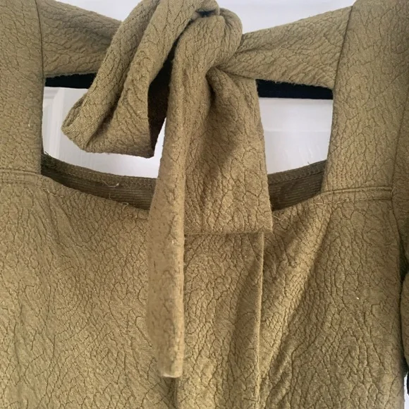 Mine Olive Green Puff Sleeve Dress - Picture 6 of 7